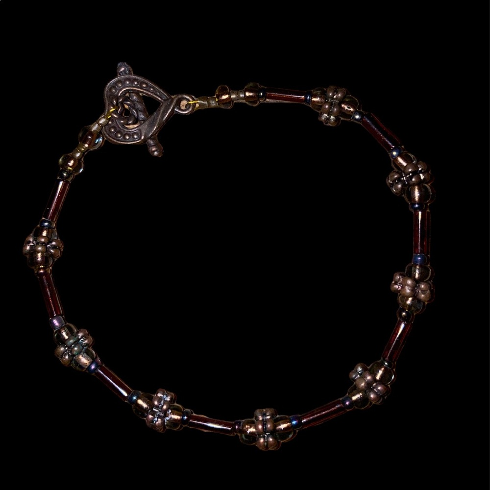 Handmade Bronze Seed & Tube Bead Bracelet - Picture 2 of 3